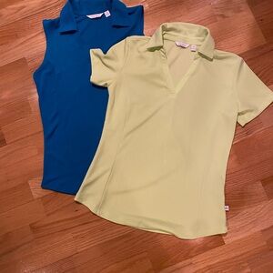 Golf Polos Lady Hagen Blue and Green.